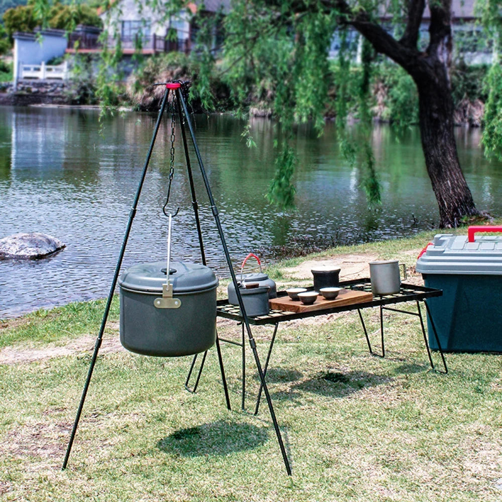 Bonfire Support Tripod sundick Portable Camping Bonfire Camping Frame Triangle