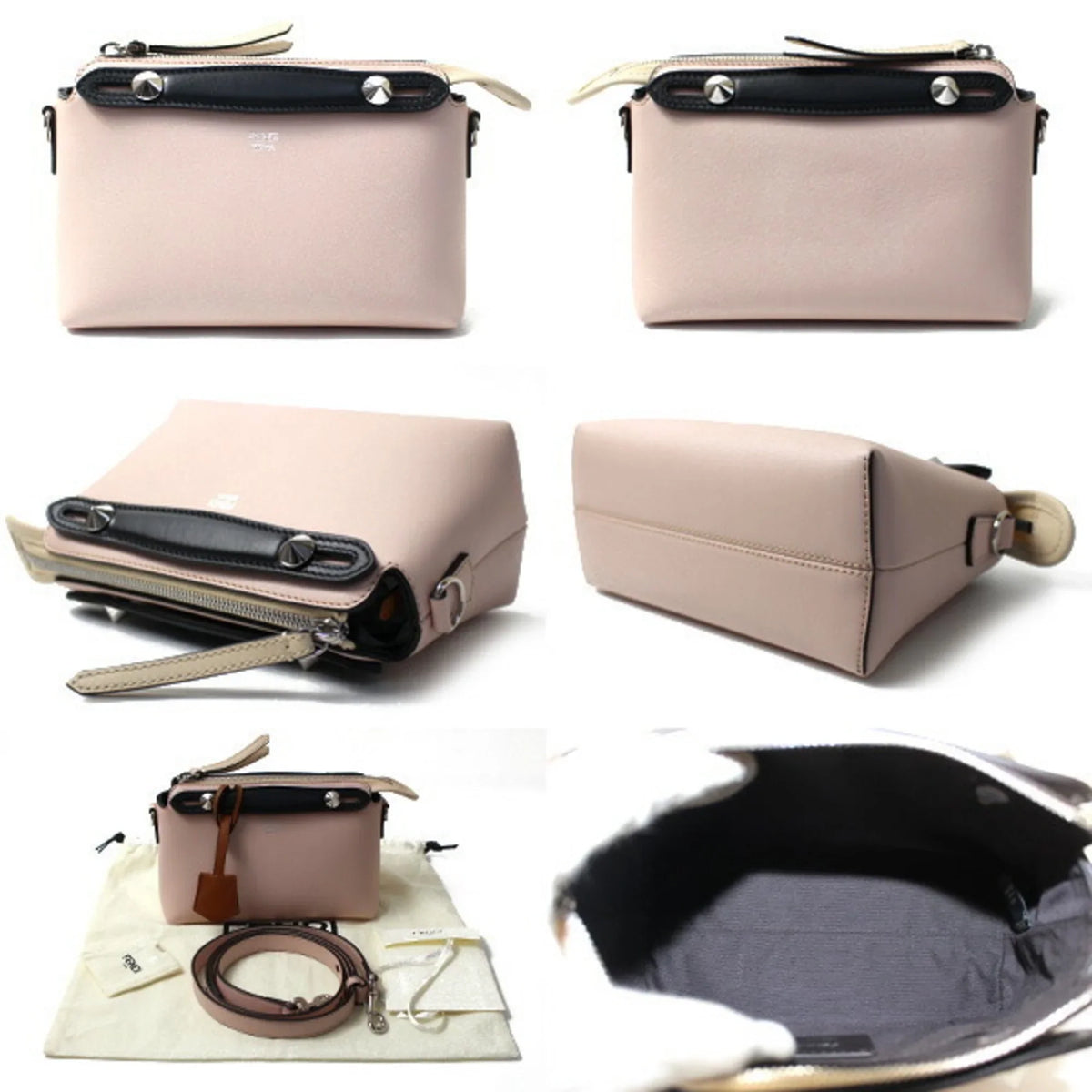 WAY Beige 5QJ 8BL145 Light Pre-Owned Pink Small BY Bag Shoulder FENDI (Good) Way the Women's F1D5B Boston THE By 2Way Black