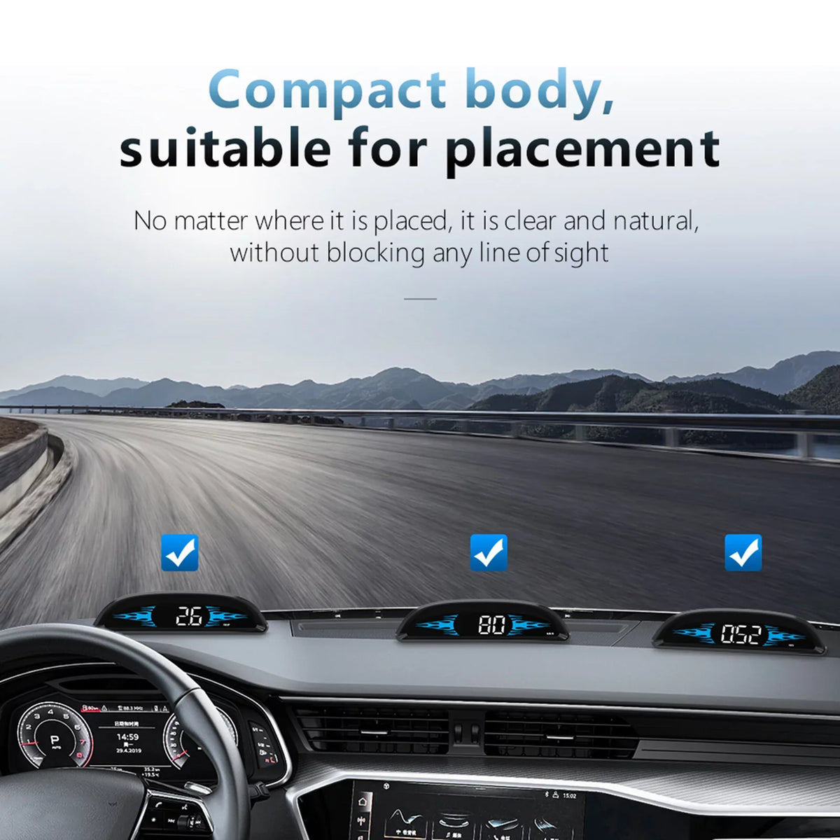 Car Head-up Display Multi-Functions Speedometer Car New Diagnostic Driving Speedometer Dcenta OBD B2