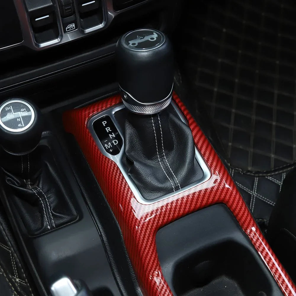 Jeep Panel Cup Gear For Trim Shift Teledu Wrangler Cover Red Parts Holder Carbon