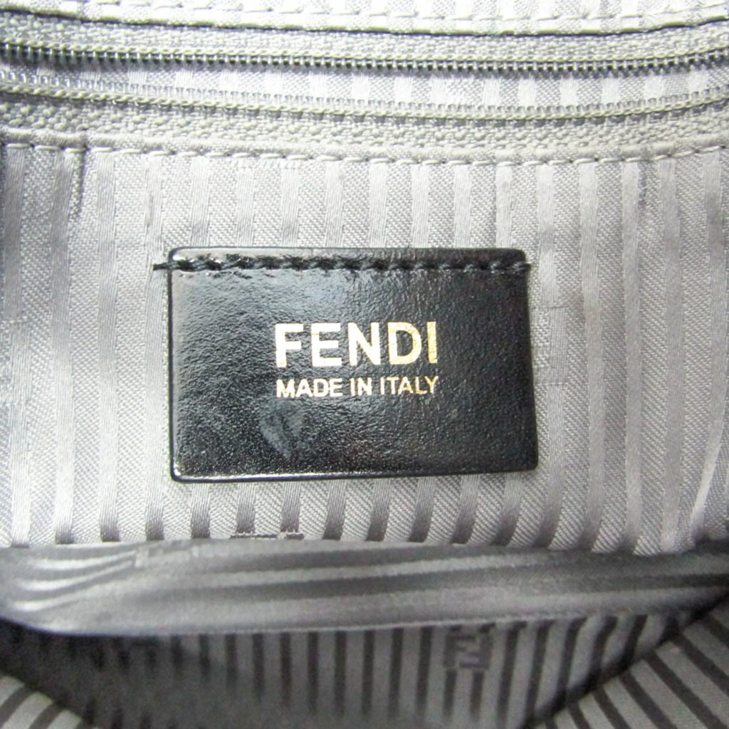 (Good) Bag Shoulder Bucket Leather Gray Women's Mamma Fendi Pre-Owned Big 8BR638