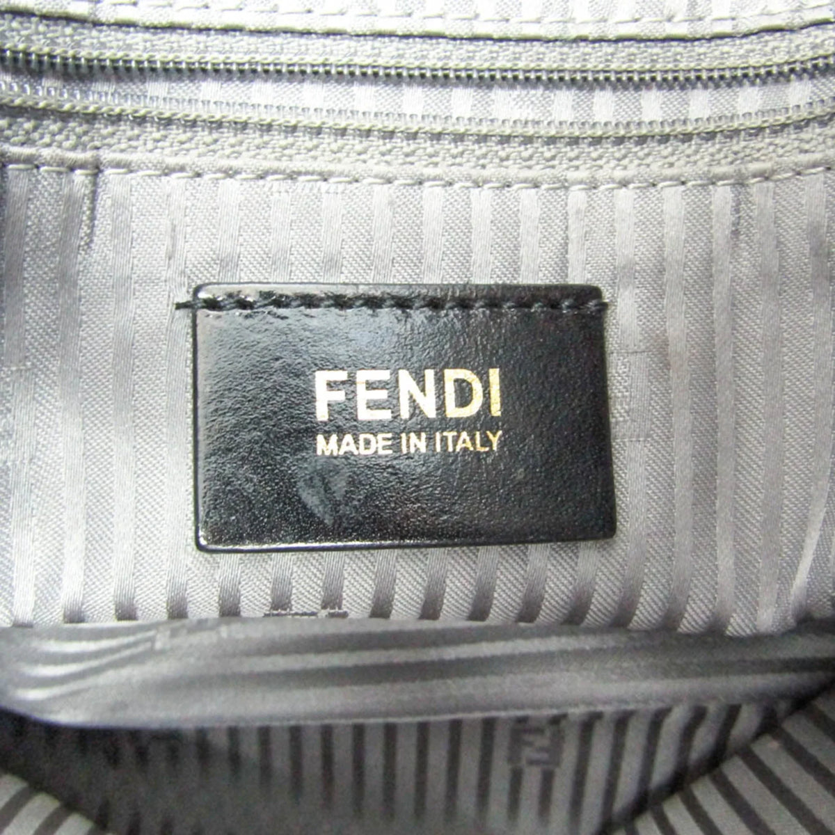 (Good) Bag Shoulder Bucket Leather Gray Women's Mamma Fendi Pre-Owned Big 8BR638