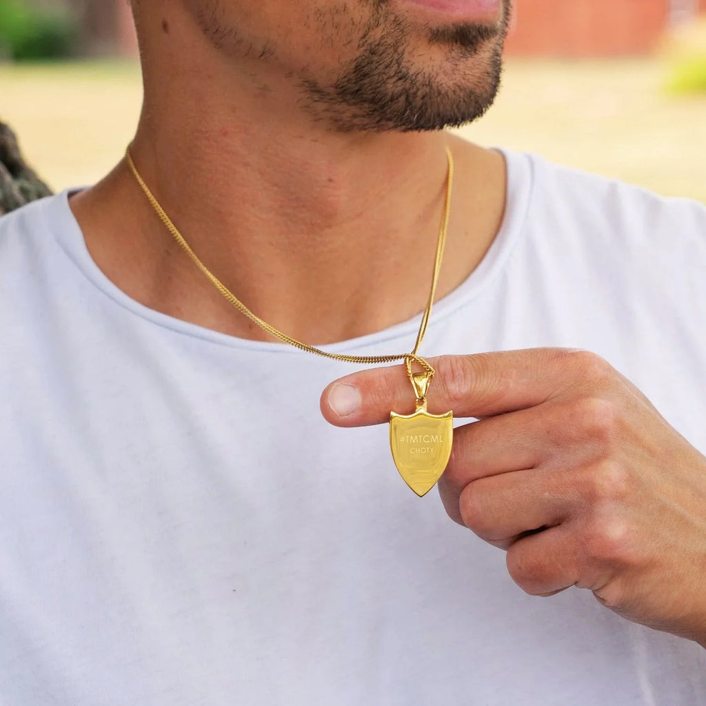 '- - Steel Chain Pouch Stainless Necklace Mullet - 316L - - 18K Infused Plating Gold Shotgun Included Gold and Choty