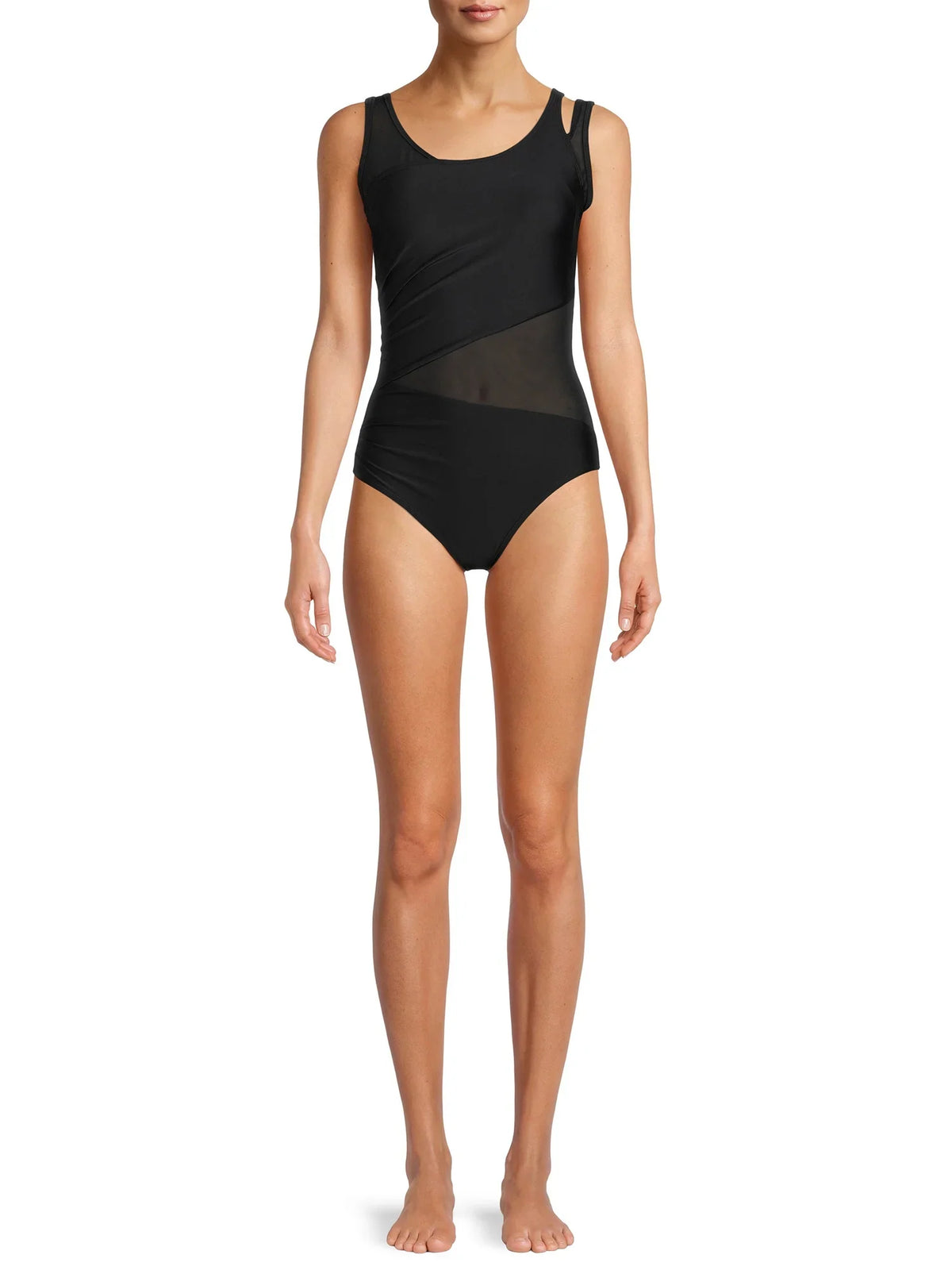 Catherine Women's Swimsuit Mesh Malandrino One-Piece Asymmetrical