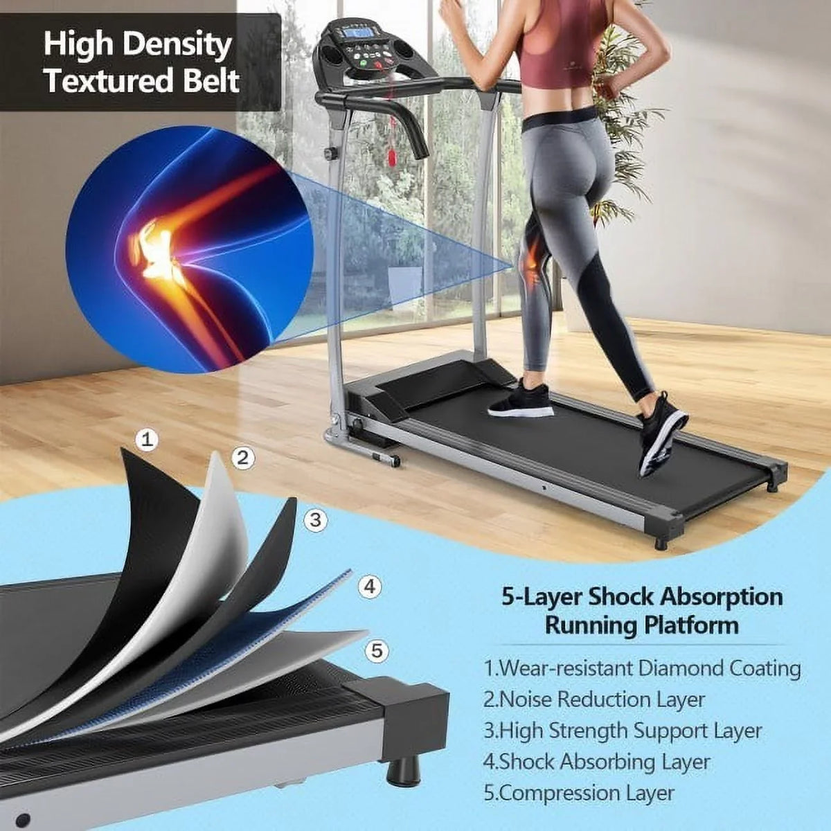 Treadmill Electric Display Up LED Compact Fitness Routine Your Folding Level