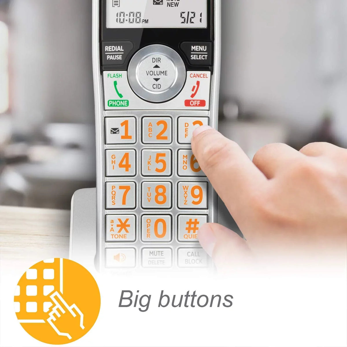 AT&T CL84107 DECT with with Phone 6.0 Blocker, Black/Silver Smart Call Handset Corded/Cordless 1 Expandable