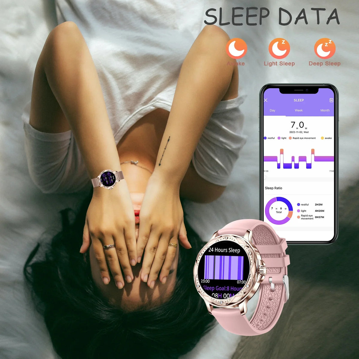 Smart VOPOCO for HD for (Answer/Make 1.2" Lightweight Calls) Screen Smartwatch Android iPhone Watch Women Sports