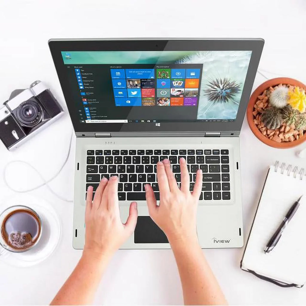 10 LTE-14.1” Pro, IVIEW Screen, High 1080 Megatron 1920 IPS 4GB/64GB Mouse 360° Resolution Windows 4G x and USB Touch