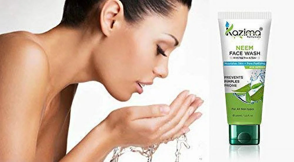 KAZIMA Scars, Anti Pore Purifying With Pollution, Tea Acne Tulsi Neem Tree Face Remove OF (Pack Skin Defense 2 Pimples + Anti Wash & Nourishes 100ml) For Each Skin
