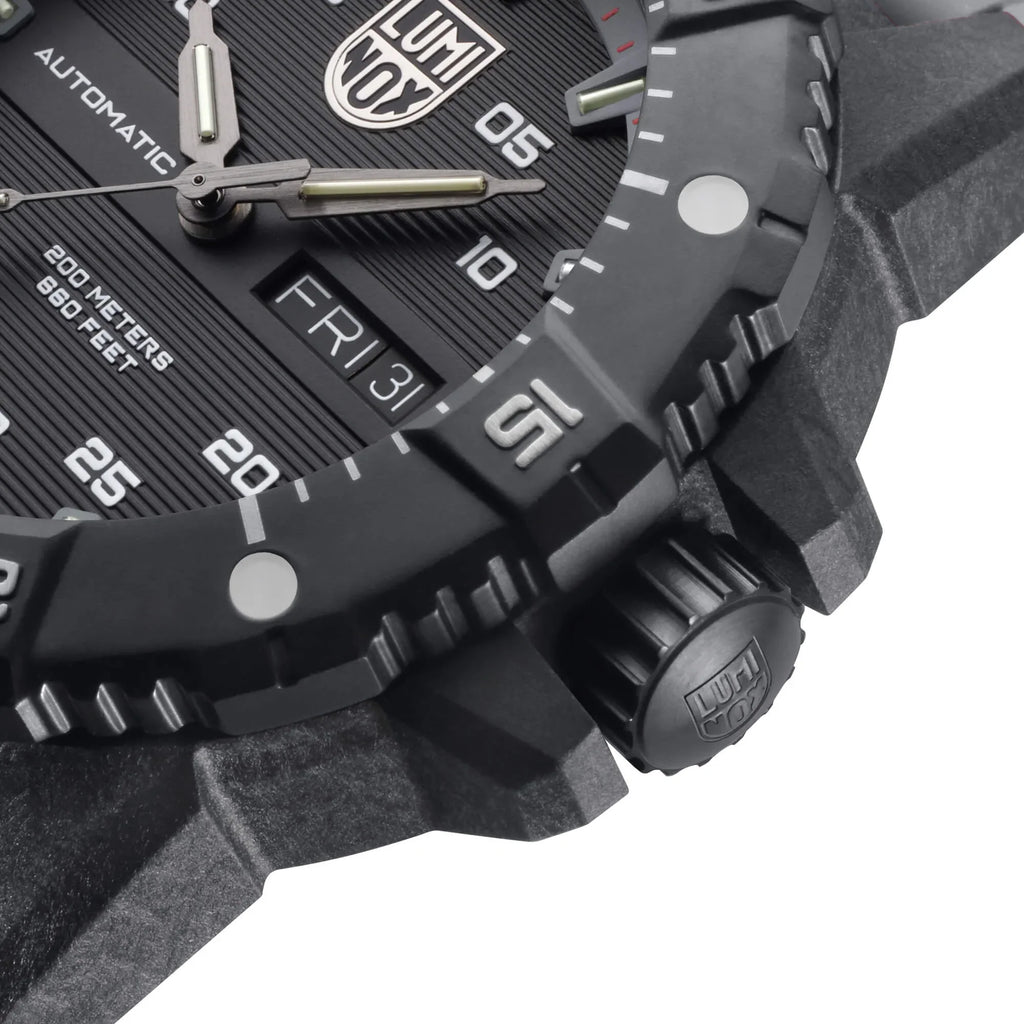 Men's Luminox Rubber Watch Carbon Seal XS.3862 Grey Strap Master