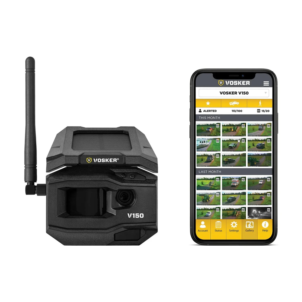 Cellular Outdoor (US Solar-Powered Nation LTE Security Wide V150 VOSKER 1202 Camera Network)