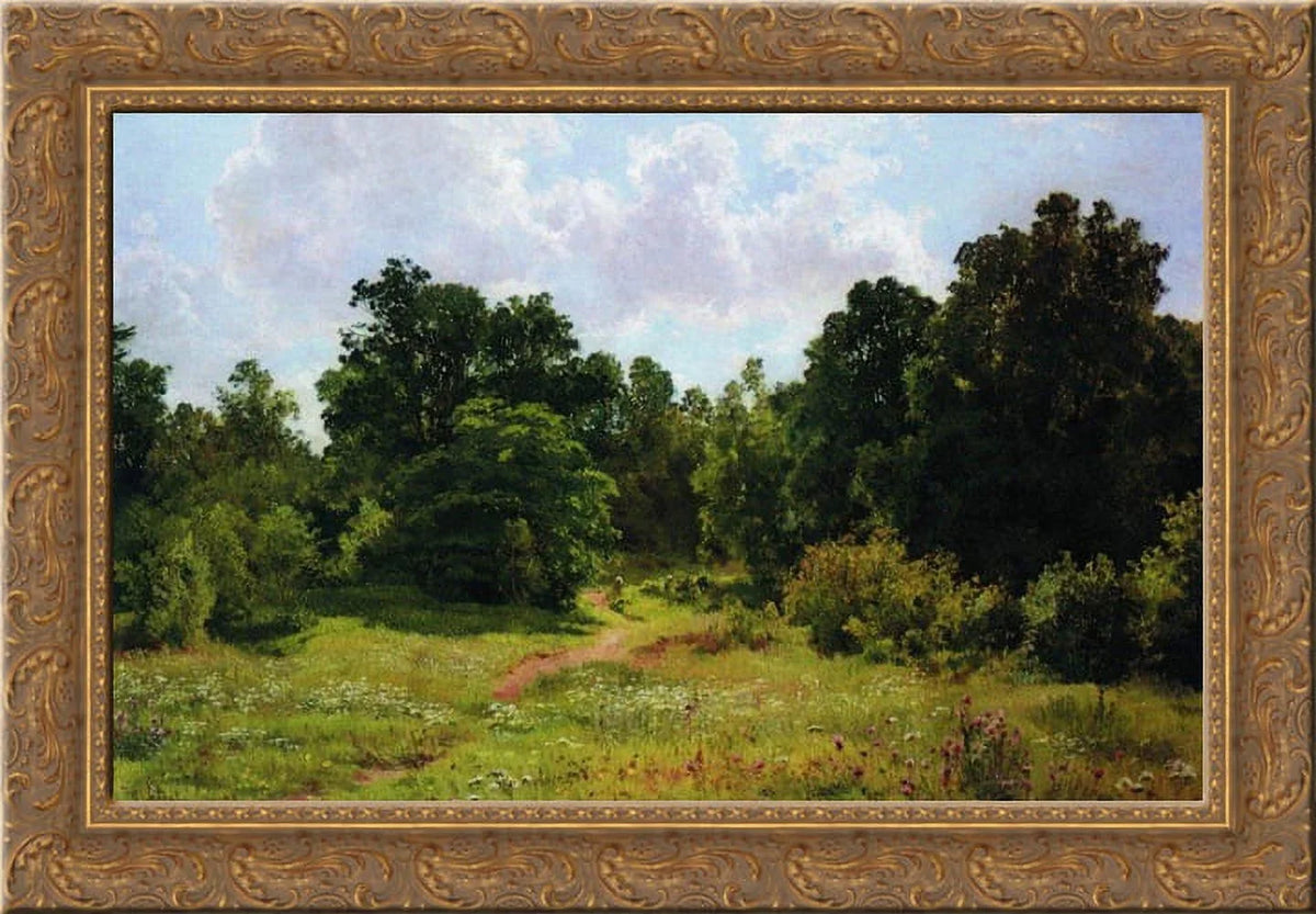 Art Ornate Ivan Canvas 24x18 Edge Shishkin forest Gold of by the Wood deciduous Framed