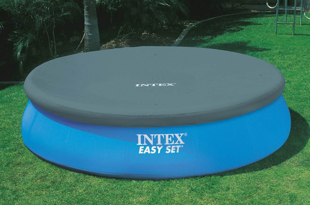 Inflatable & Ladder, Pool with Ground Intex Metal Above x Cover Pump Round Frame 18ft 48in