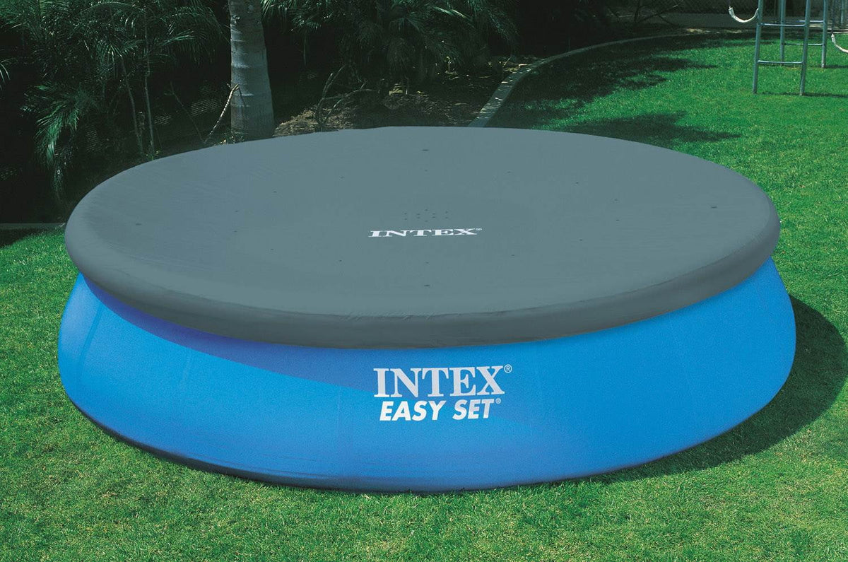Inflatable & Ladder, Pool with Ground Intex Metal Above x Cover Pump Round Frame 18ft 48in