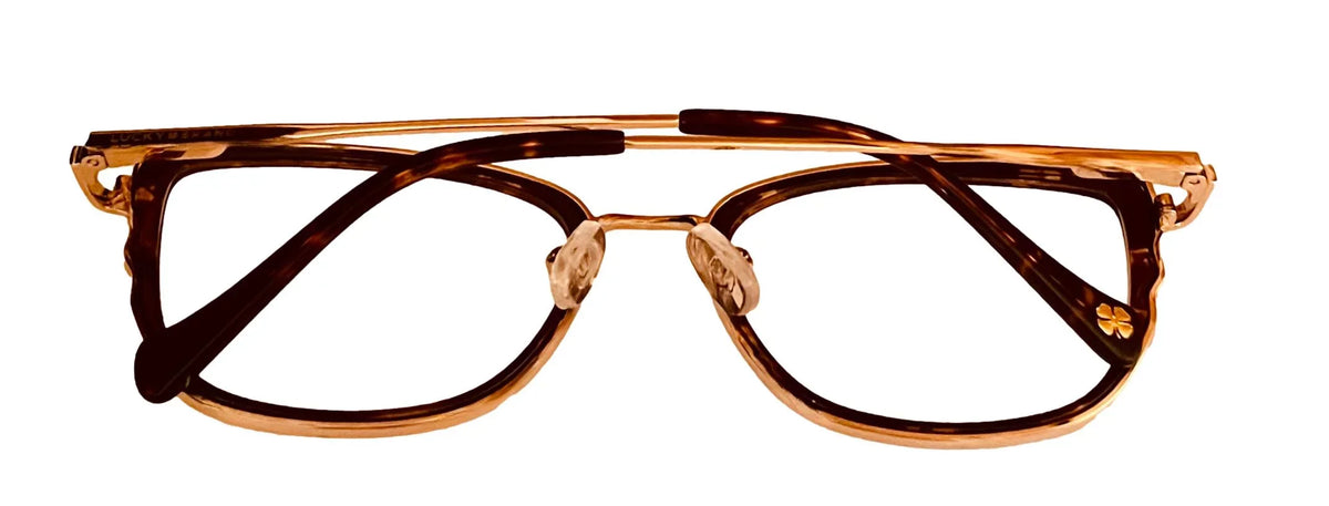 Eyeglass Brand D116. Lucky Gold Butterly Metal Tortoise 54mm Women's