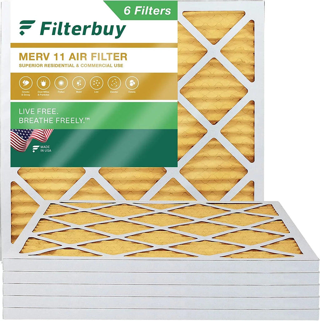 (6-Pack) HVAC MERV Filterbuy Furnace Filters Pleated Air AC 11 30x30x1
