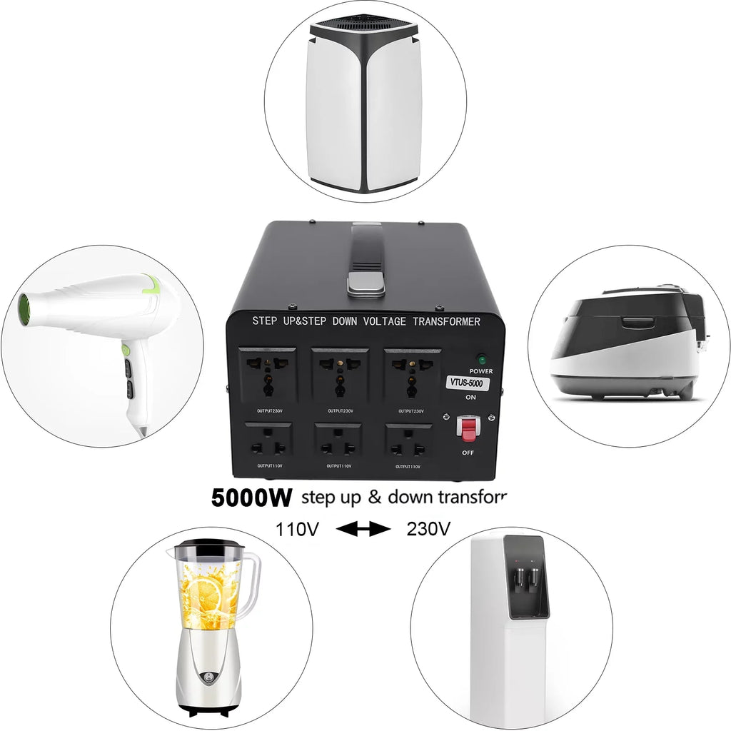 Convert Transformer 220V Heavy Watt Converter Duty to Voltage 110V 110V Step Loyalheartdy Up/Down 220V 5000 to Power Peak Converter / Electric Voltage
