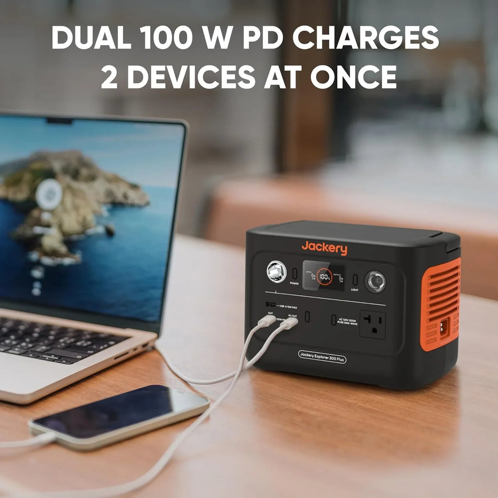 and Jackery Panel Generator Traveling, Not 288Wh Emergencies (Refurbished) Battery, for LiFePO4 Included) Explorer Outdoors, 300 Station, (Solar Plus Power Camping, RV, Solar Portable Backup Restored