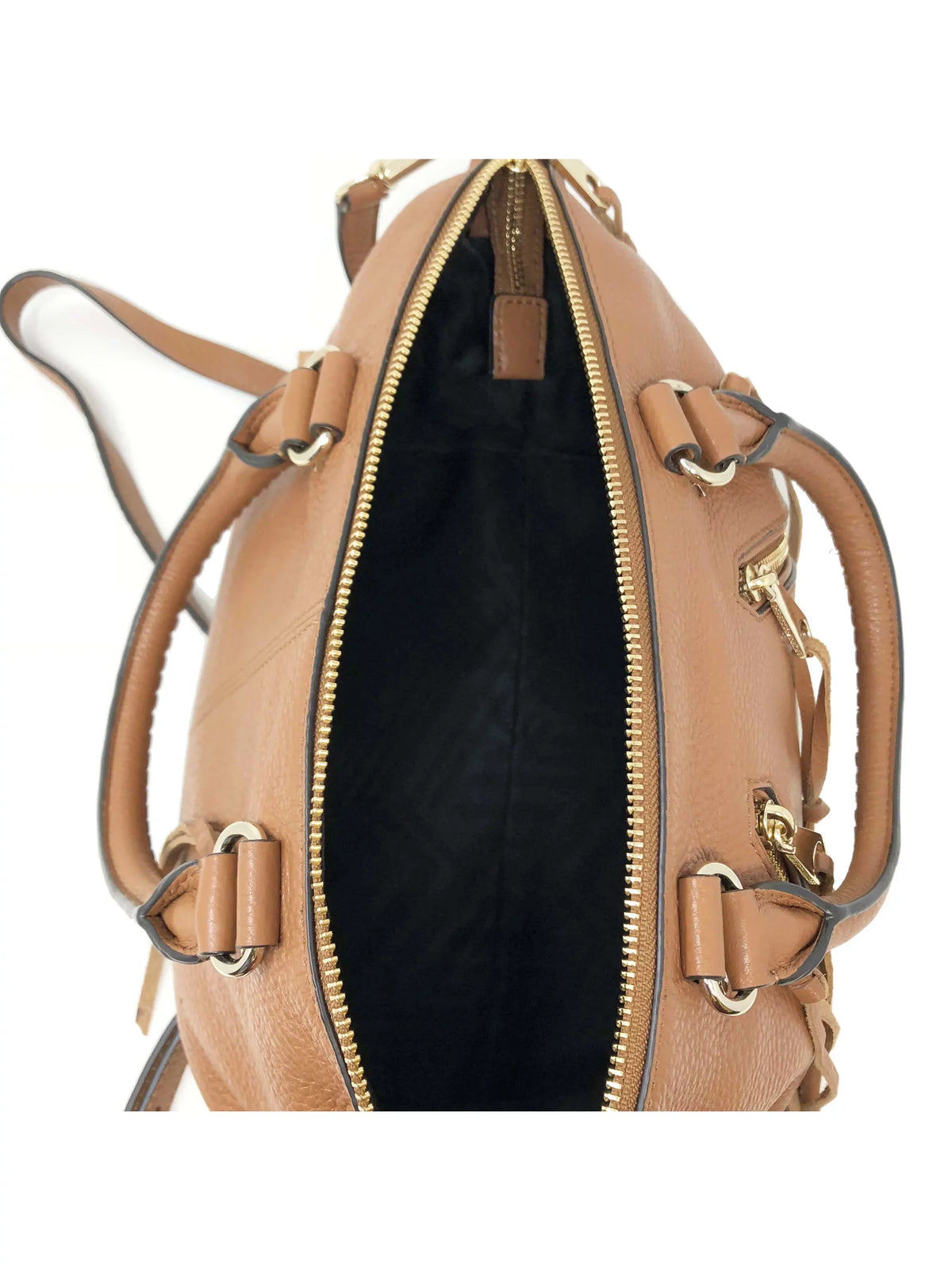Almond Minkoff Ladies Rebecca Tote Purse Leather Satchel Moto HF16LMOS26 Brown