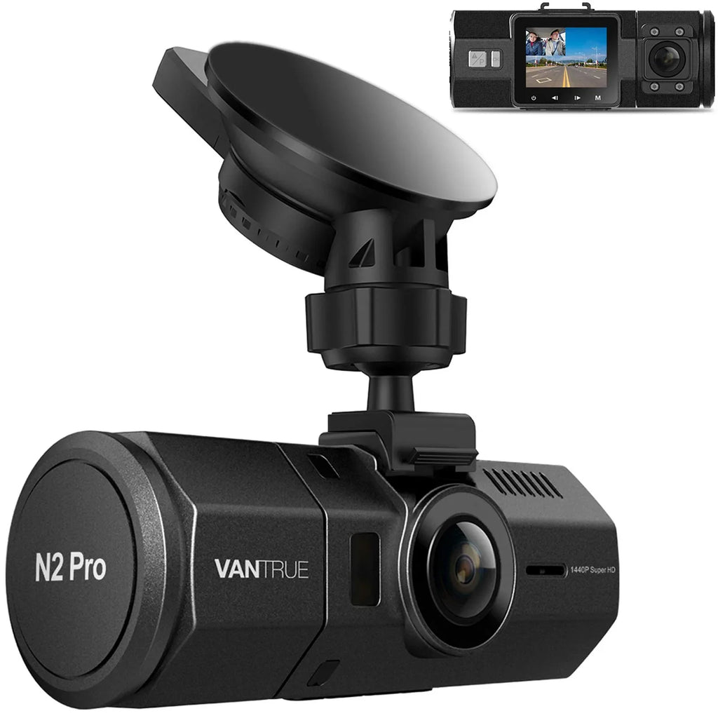 Night 1440P, Vantrue Front Pro and 1080P N2 Dual Parking G-Sensor, Single Dash 24hrs Loop Dash Vision, Uber Camera with Car Recording Camera Front Mode, Interior Cam,