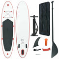 Inflatable Walmeck Paddleboard White and Red Set