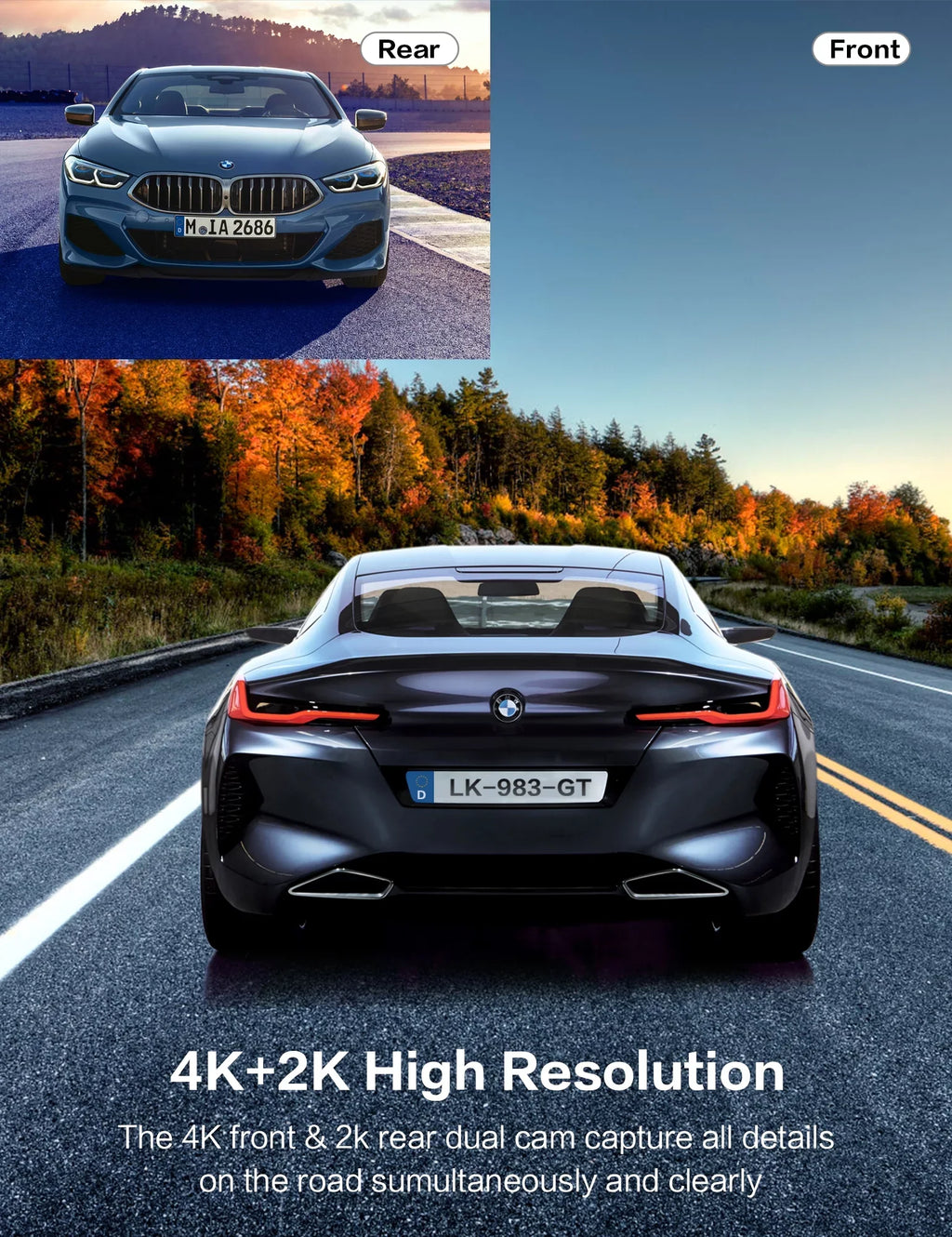 24 Wifi, Wdr, Hd Gps, 2K Ricilar Camera Built 4K Hd Sensor, Wide in Gravity 2" with Ips Rear Screen, Parking Hour Full Front 140° 170° and Night Angle Dash Mode Car Vision, Camera, Ultra