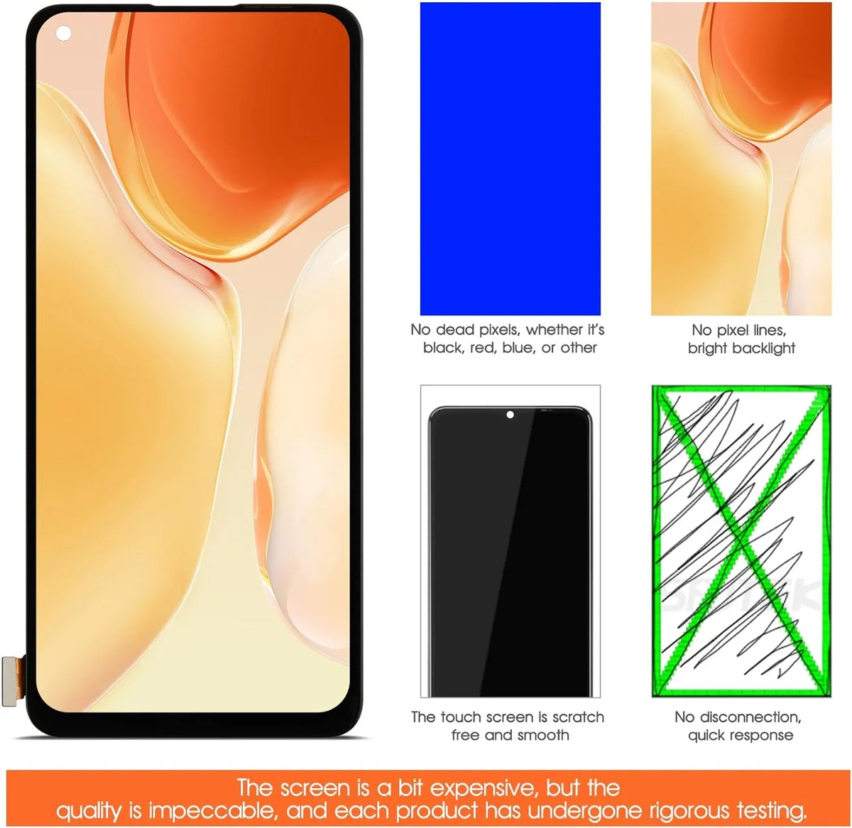 Part OLED Display Assembly KB2005 for Digitizer 8T+ Screen KB2000 Replacement 5G (Support LCD Repair Touch 8T Oneplus KB2001 Screen KB2003 Fingerprint)