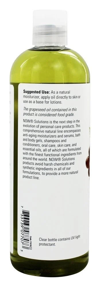 Natural oz 16 Pack Skin NOW - Odorless 2 Oil, for and Foods Moisturizer Hair Grapeseed