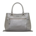 Leather (Good) Calf Pre-Owned Unisex Microguccissima Gray Satchel Authenticated