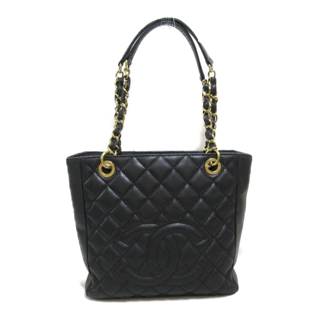 Matelasse Calf) (Grained ChainShoulder Black Pre-Owned Caviar Bag Skin (Fair)