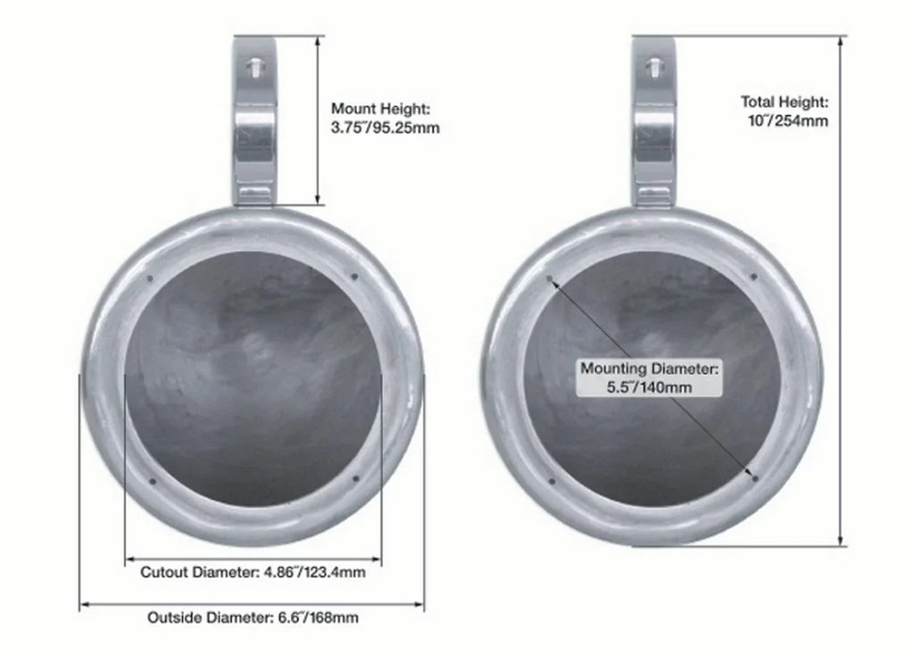 Rockville Speaker Mount 360° Black Swivel 2) Pods Surface Aluminum 5.25" MAC525B