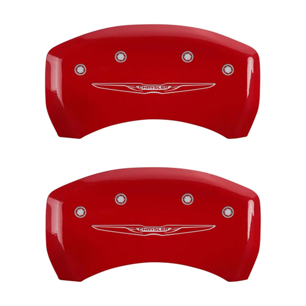 Red finish Caliper silver 2013 300C Covers MGP ch Fits select: Wing Style Engraved 2/Chrysler 300, CHRYSLER CHRYSLER Rear & 4 Front LIMITED 2012