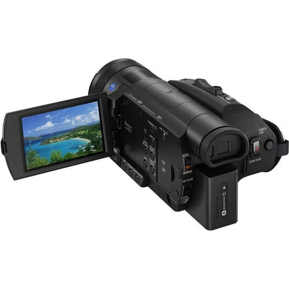 HD 2 Charger Handycam Memory 128GB Batteries Case and + Card 4K M Extra Camera Video FDR-AX700 Camcorder + + +