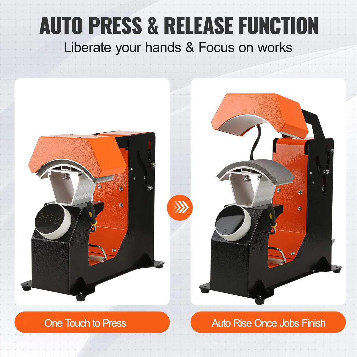 3-in-1 6.4"x3.5 Transfer, BENTISM Panel, "Clamshell Control Sublimation with Release Automatic Knob-style Press, Hat Cap Machine, Digital & Heating Press Press Heat Replaceable 3pcs Heat Auto Pads