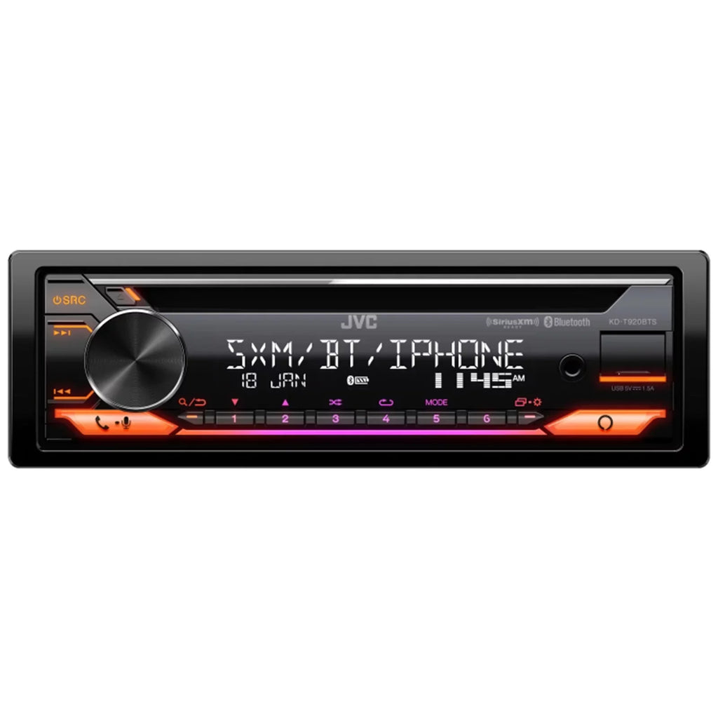 Radio Harley Select In-Dash AM/FM Touring Player JVC Kit AUX Bundle Single-DIN USB Single Bluetooth 1998-2013 Davidson Installation Stereo DIN Receiver CD Motorcycles) KD-T920BTS (Fits with Combo