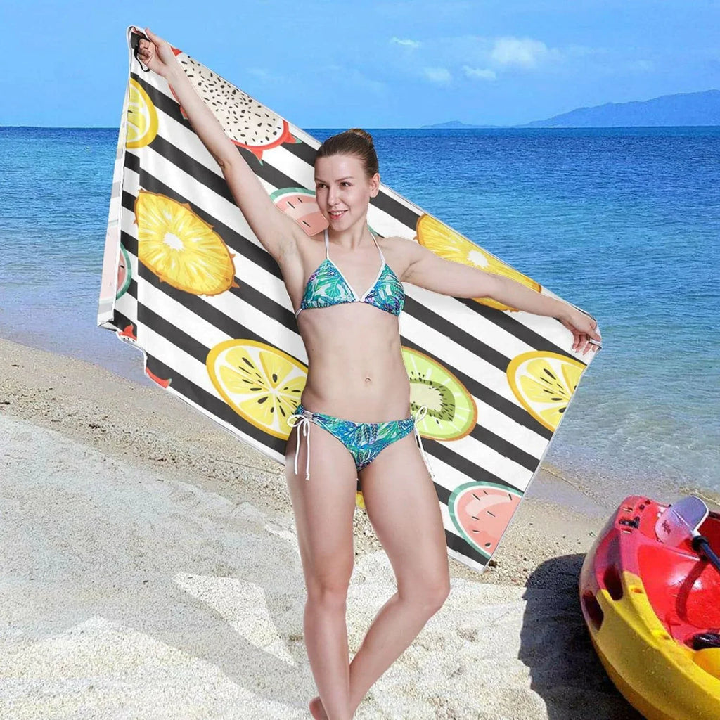 Towel, Towel Microfiber Thin Swim Free Oversized Tropical Towel Beach Sand Lightweight Quick Fruit Yoga 30”X60” Multipurpose Towel Pool Bestwell Shower Blanket, Slice Dry Bath