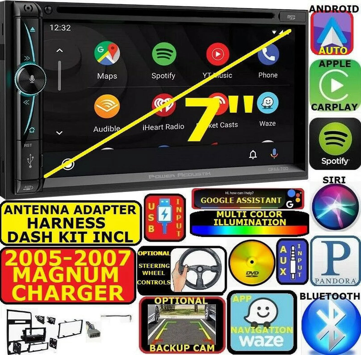 NAVIGATION SYSTEM MAGNUM GPS 2005-07 CARPLAY DODGE CHARGER ANDROID