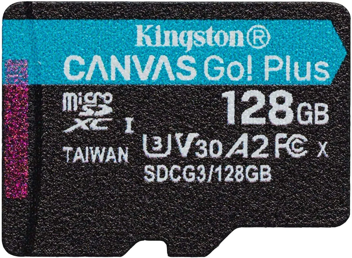 Cl 10 Canvas V1GW V1, SDXC (SDCG3/128GB) V5, Plus Rexing Dash ro V1-4K, Camera 128GB Works Kingston with Go