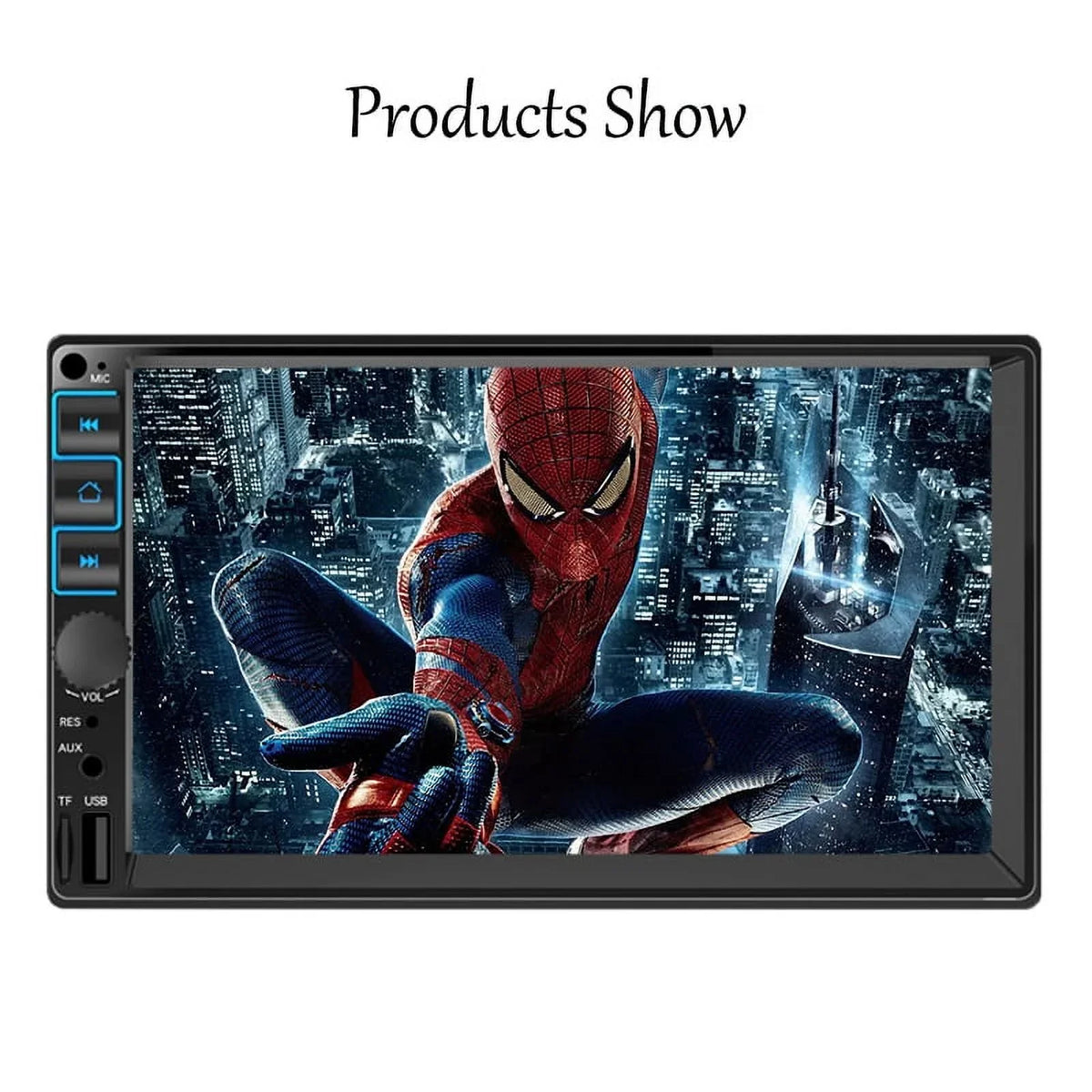Stereo Link, Touch Car Radio Screen Microphone, , 2 Android Support Display, Bluetooth, Mirror 7'' GPS, Auto Receiver Carplay Din