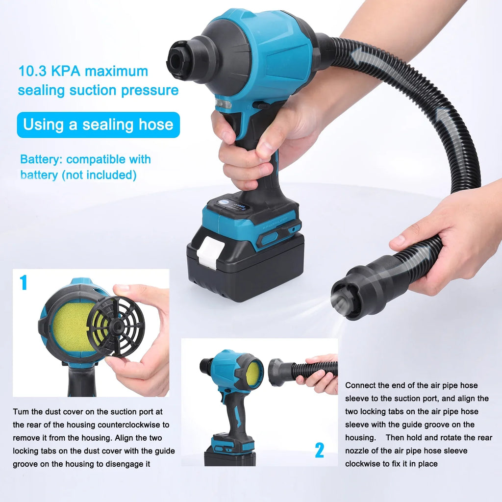 Fan Makita HUIOP Inflator Machine,Fan Compatible PAPAPI Air Battery Dust Inflator Compatible Spirastell Makita Air Cleanner dsfen Cleanner