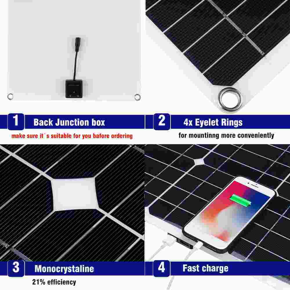 panel kit outdoor source MDHAND charger 200W solar solar car home controller emergency camping charge with light
