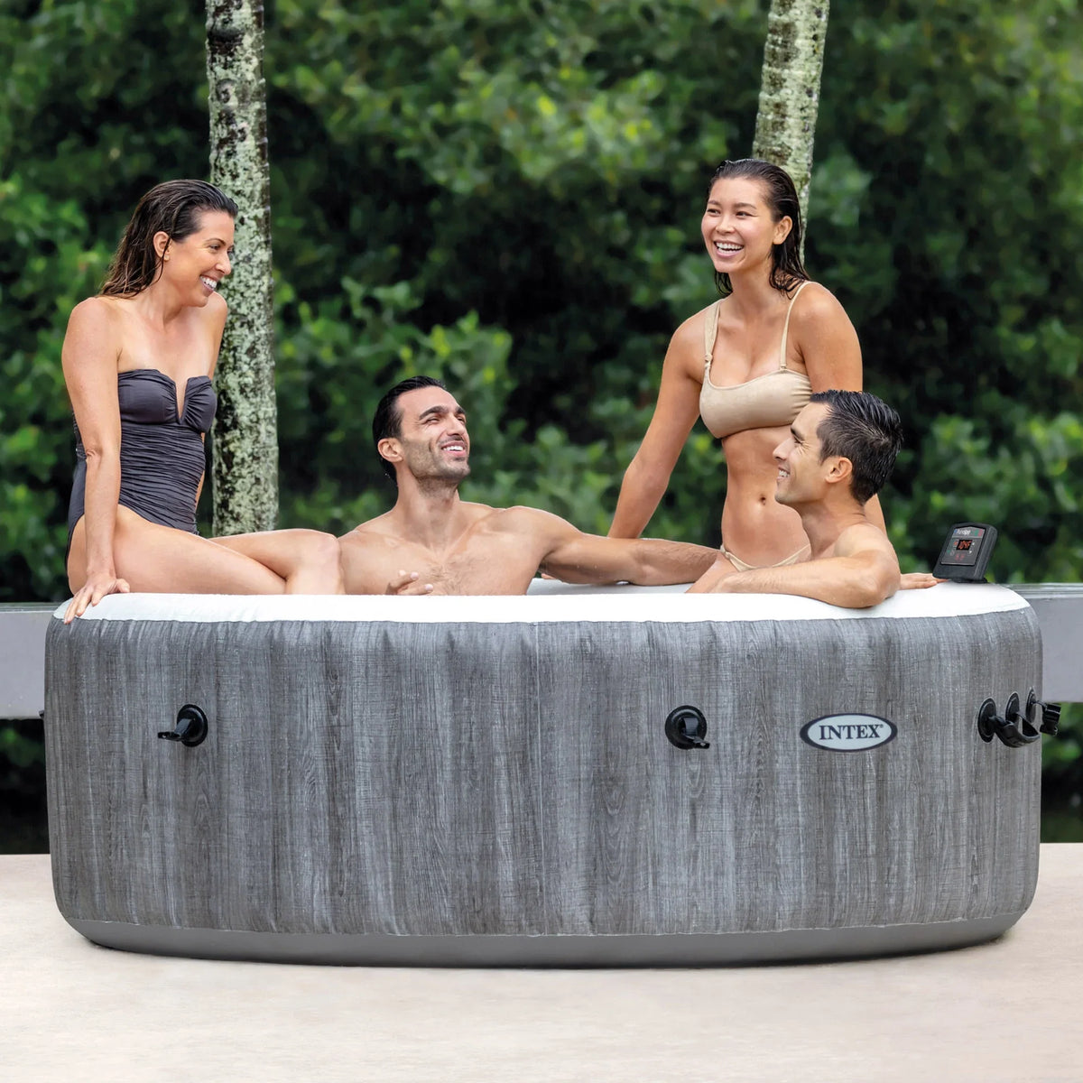 PureSpa Pack) Tray Plus Intex Hot (4 Accessories Intex + Inflatable Tub