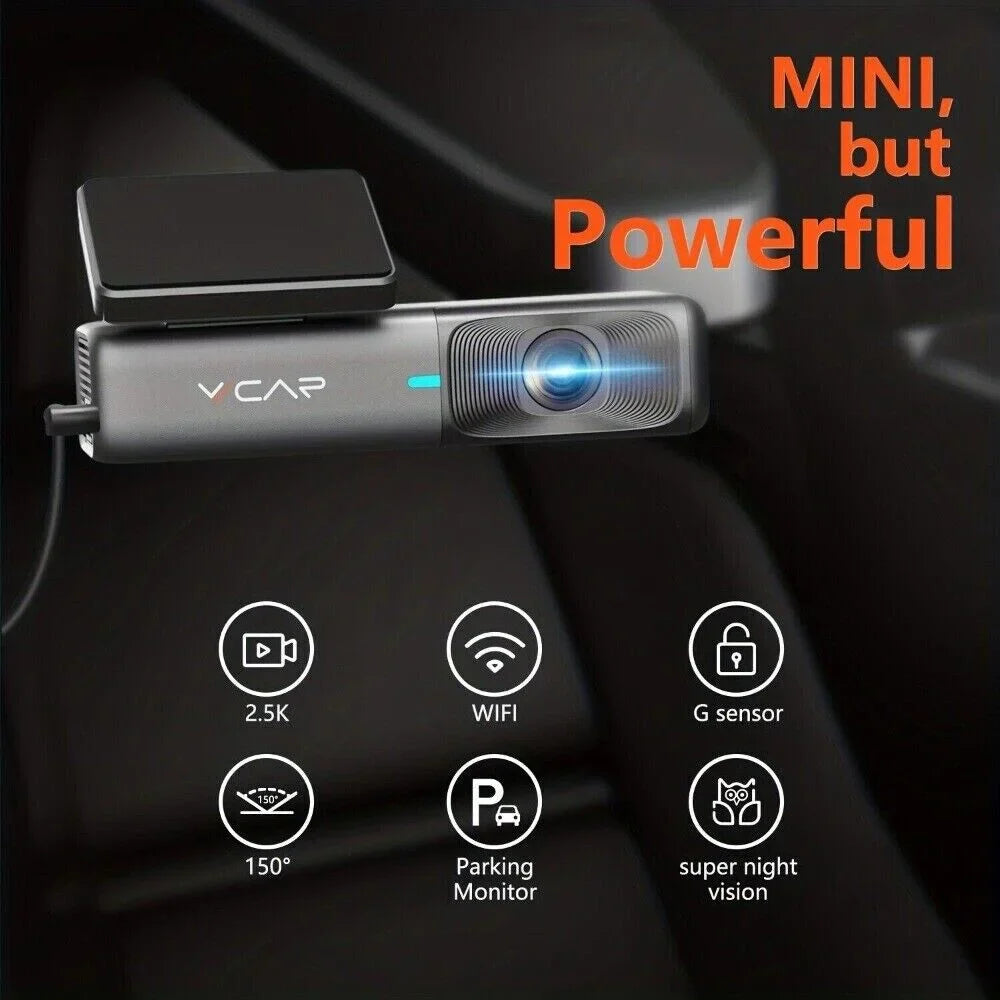 Support WiFi VVCAR Night 32G G-Sensor, Max, Loop Free Dash 128GB Vision, Cars Recording, 2.5K Camera Dash 1440P for Car Cam Card,
