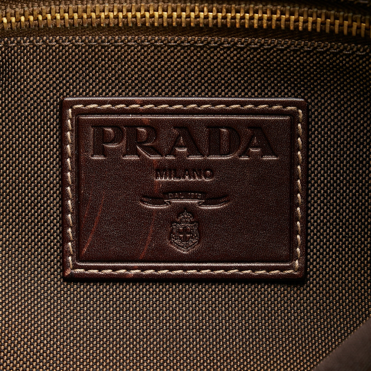 (Good) Unisex Brown Canvas Authenticated Logo Fabric Crossbody Crossbody Prada Pre-Owned Bag Canapa