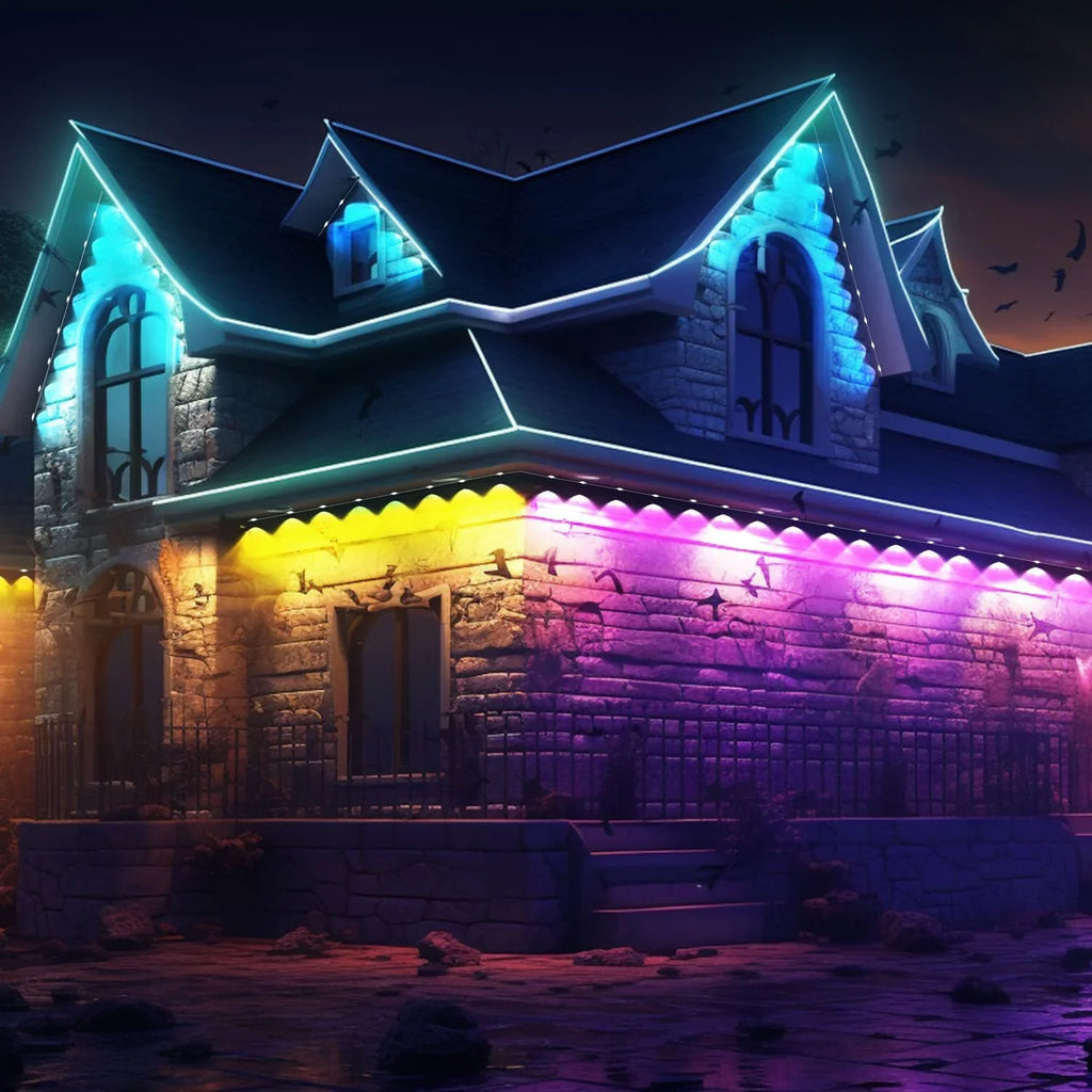 Outdoor with Waterproof, Eaves Daily IP67 with & Alexa DIY Lights LED RGB Suitable Modes, Lights, with Lights and for Permanent Using, Work 100ft Outdoor Scene Holiday Remote 72
