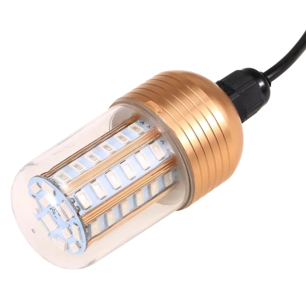 with 30W -60V Finder Fish Submersible LEDs Squid Attracting 60 Underwater Night Carevas Bait Fish Lamp Fishing Cord