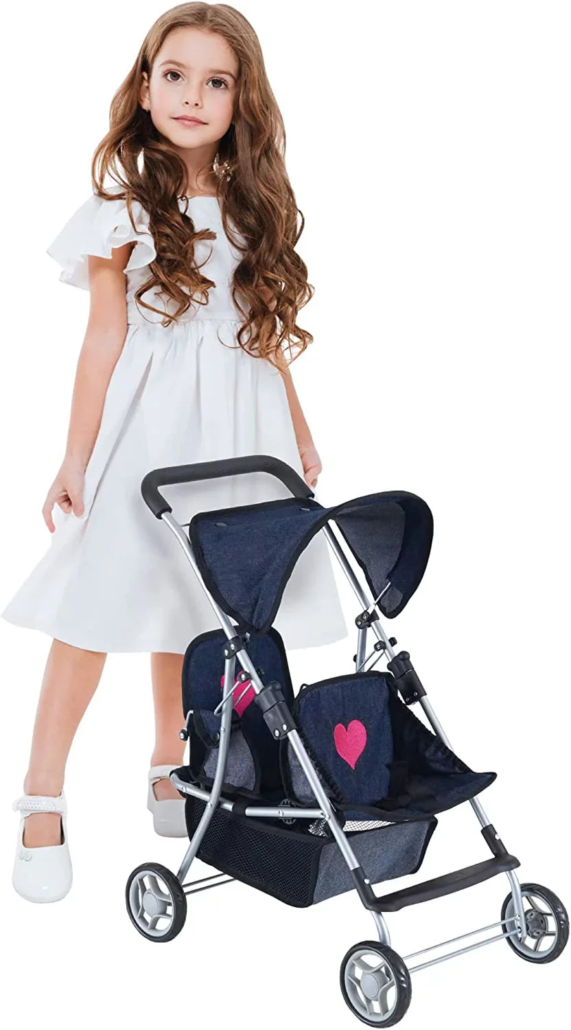 The Doll Toy York Stroller Collection Twin Doll Denim New Baby Doll Stroller