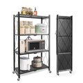Hooks, Shelf Foldable Shelf, Shelf, SUGIFT Metal 3 Duty with Kitchen Black 4-Tier Heavy Storage