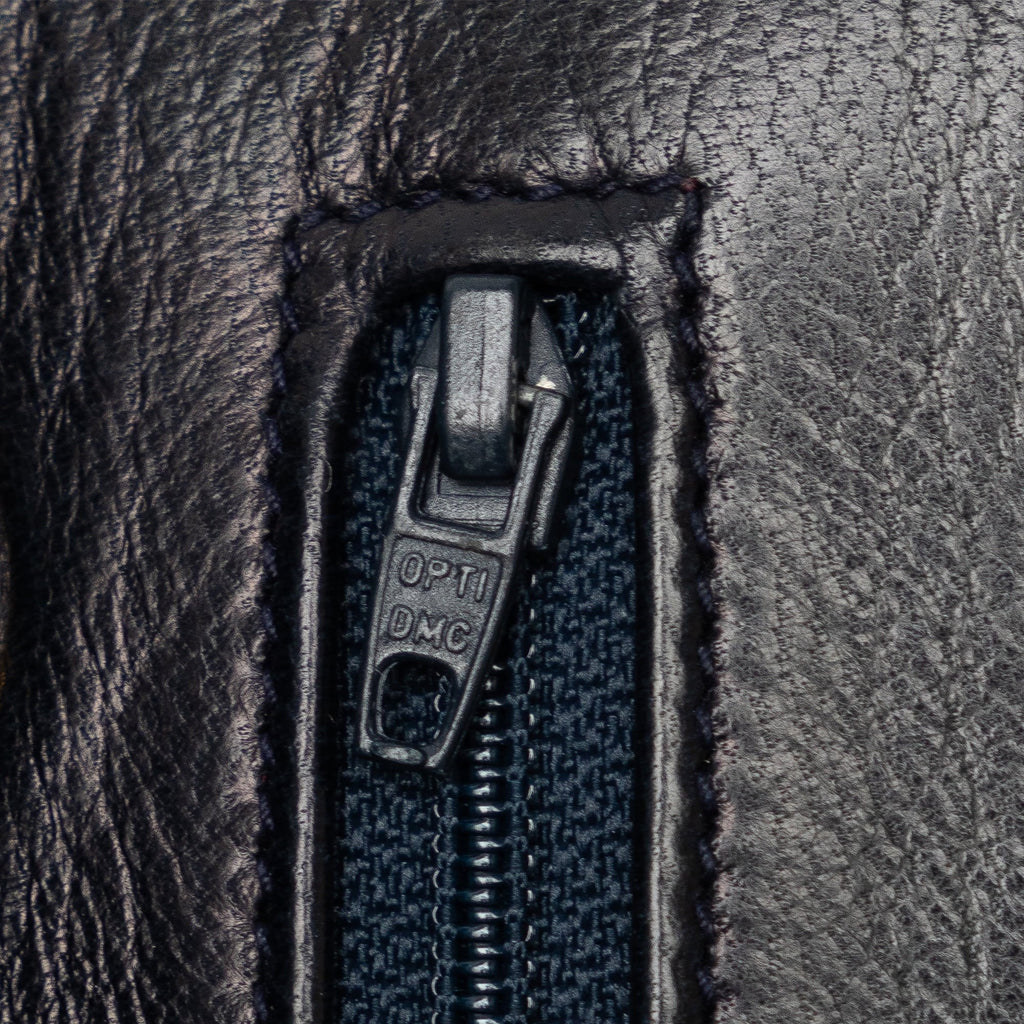 Medium Pre-Owned Flap (Good) Bag Double Blue Shoulder Authenticated Classic Lambskin Unisex Leather