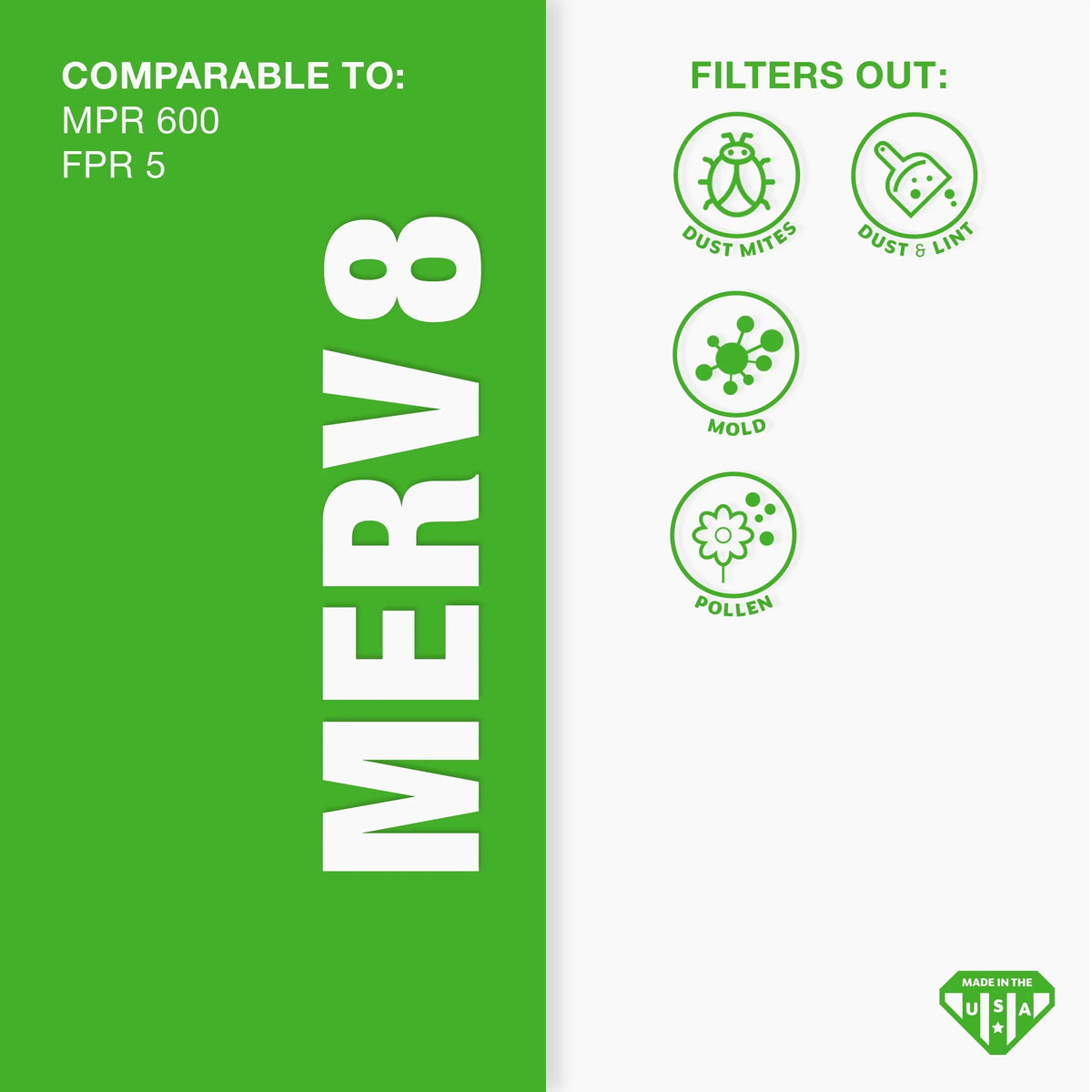 6 Furnace 8 Filter, 1 Pleated Air 1/2 x 3/8 Air 21 Pack 16 x Filter, AC MERV Aerostar